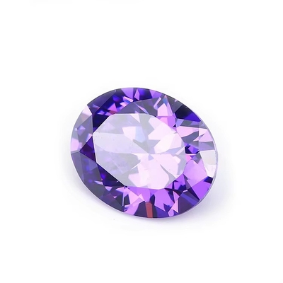 8x6mm Batu permata longgar Eropa Mesin Potong Amethyst Warna Bentuk Oval Sintetis Kubik Zirconia Hitam