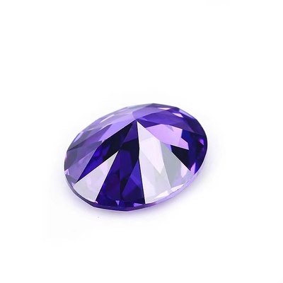 8x6mm Batu permata longgar Eropa Mesin Potong Amethyst Warna Bentuk Oval Sintetis Kubik Zirconia Hitam