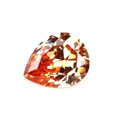 Champagne Warna Zircon Permata Lolos Bentuk Pear 10x8mm Zirconia Kubik Sintetis Moissanite