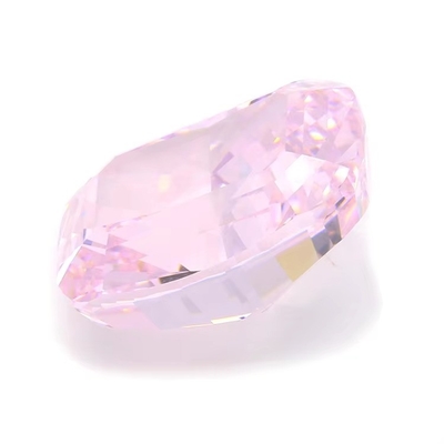 4k Iced Cut Cz Stones Warna Pink Bantal Bentuk 7x6mm 10x8mm Batu permata longgar Zirconia kubik sintetis