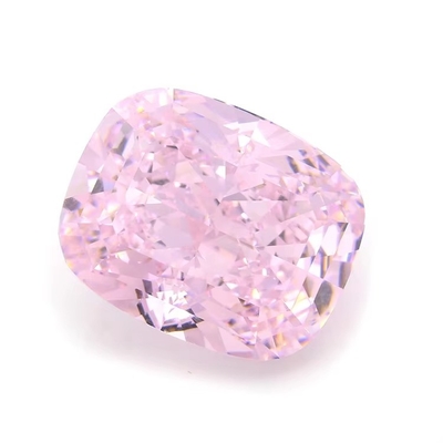 4k Iced Cut Cz Stones Warna Pink Bantal Bentuk 7x6mm 10x8mm Batu permata longgar Zirconia kubik sintetis