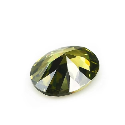 Moissanite anting-anting permata Pink Peridot Garnet Kuning cz batu Bentuk oval 12x10mm zirconia kubik sintetis untuk cincin