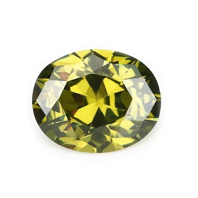 Moissanite anting-anting permata Pink Peridot Garnet Kuning cz batu Bentuk oval 12x10mm zirconia kubik sintetis untuk cincin