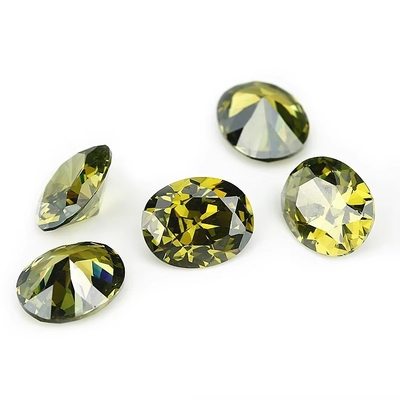 Moissanite anting-anting permata Pink Peridot Garnet Kuning cz batu Bentuk oval 12x10mm zirconia kubik sintetis untuk cincin