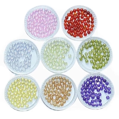 Bulat Bola Garnet Peridot Warna Pink CZ Manik-manik Sintetis Kubik Zirconia Batu permata longgar Untuk anting-anting berlian