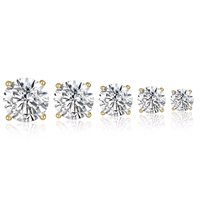 Earrings Fashion Korea Perhiasan Perak 925 Sterling Klasik Earrings Berlian Tunggal 2-10mm Earrings Zirconia Stud Untuk Wanita