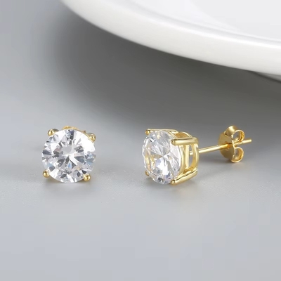 Earrings Fashion Korea Perhiasan Perak 925 Sterling Klasik Earrings Berlian Tunggal 2-10mm Earrings Zirconia Stud Untuk Wanita
