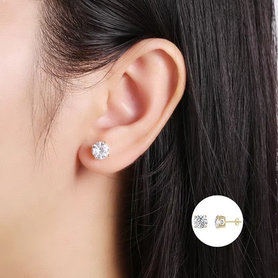 Earrings Fashion Korea Perhiasan Perak 925 Sterling Klasik Earrings Berlian Tunggal 2-10mm Earrings Zirconia Stud Untuk Wanita