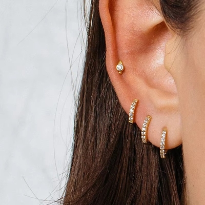 925 Sterling Perak Grosir Perhiasan Minimalis Kecil 925 Sterling Perak Zircon Stud Earrings Earrings Plated Earrings Untuk Wanita