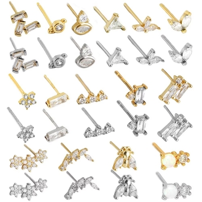 925 Sterling Perak Grosir Perhiasan Minimalis Kecil 925 Sterling Perak Zircon Stud Earrings Earrings Plated Earrings Untuk Wanita