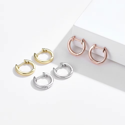Perhiasan emas 925 Sterling Perak Bilah Earring Earring emas Vermeil Hoop Huggie Earrings kecil Stud Wanita Perhiasan