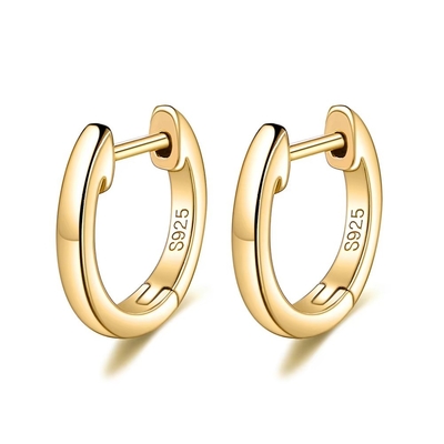 Perhiasan emas 925 Sterling Perak Bilah Earring Earring emas Vermeil Hoop Huggie Earrings kecil Stud Wanita Perhiasan