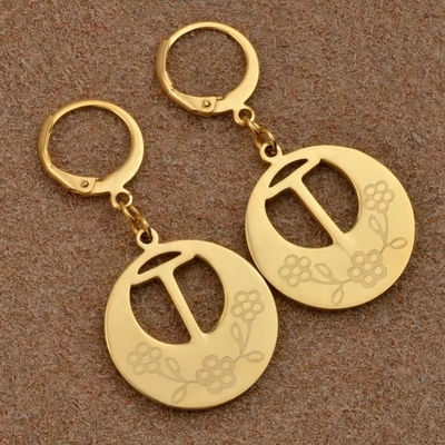 Fashion Studs Sterling Perak Awal Earrings Sesuai Perhiasan 18K Gold Plated Fashion Letter Earring