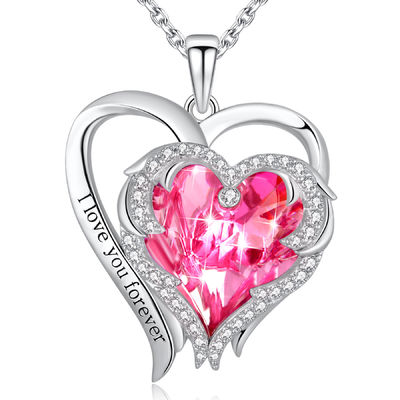 0.9x1.18in 0.22oz Love Heart Pendant Kalung SGS Trendy Crystal Heart Pendant