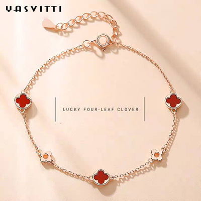 7.48in 0.09oz Sterling Silver Jewelry Bracelet Cubic Zirconia Gelang yang Dapat Disesuaikan SGS