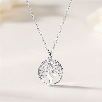 10 Gram 0,02m Pohon Kehidupan Liontin Kalung Pernikahan 5A Cubic Zirconia Kalung