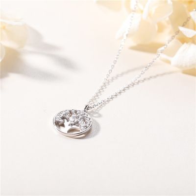 10 Gram 0,02m Pohon Kehidupan Liontin Kalung Pernikahan 5A Cubic Zirconia Kalung