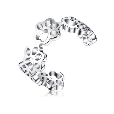 Pet Paw S925 Sterling Silver Cincin Pembuka Fashion Pria Dan Wanita Cincin