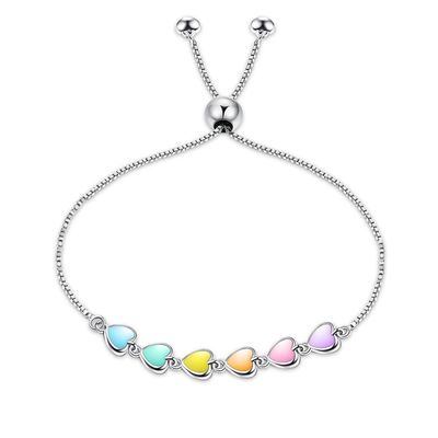 0.14oz 8.3in Sterling Silver Slider Gelang 5A CZ Silver Ball Slider Gelang