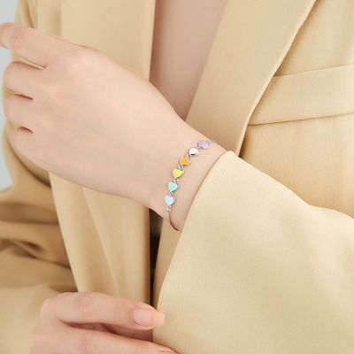 0.14oz 8.3in Sterling Silver Slider Gelang 5A CZ Silver Ball Slider Gelang