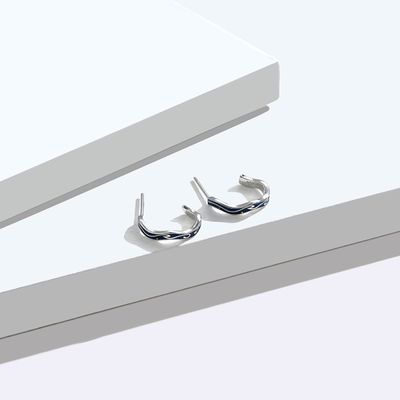 0.07oz 1.4x1.2cm Sterling Silver Jewelry Earrings Biru Trendy Moon Star Earring