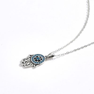 14.5x11mm 220mg Sterling Silver Jewelry Kalung Turki 48cm Tangan Liontin Kalung