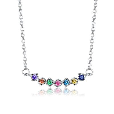 45.5cm 0.07oz Sterling Silver Kalung Rantai 5A Cubic Zirconia Mens Kalung