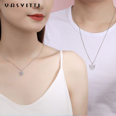 15.7in 8g Sterling Silver Jewelry Kalung Pecinta Tanduk Rusa Liontin ODM