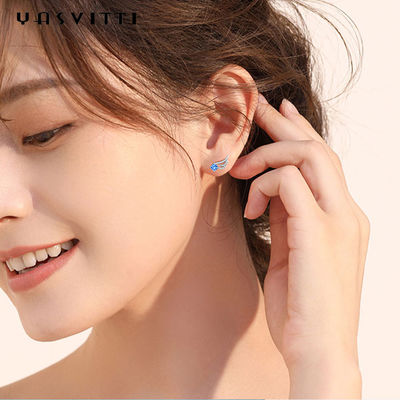 Sayap Malaikat Sederhana Kupu-kupu Biru Lucu Minimalis Trend Perhiasan Anting-Anting