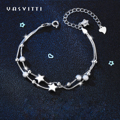20.5 cm 3 gram Sterling Silver Jewelry Gelang Perak Bola Slider Gelang ODM