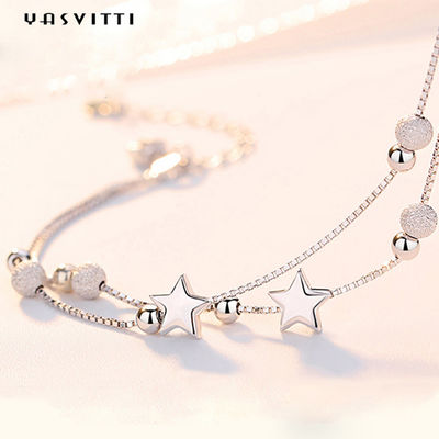 0.99m 0.14oz Sterling Silver Perhiasan Gelang cZ Four Leaf Rose Gold Gelang