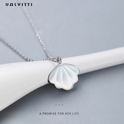 Kalung Rantai Klavikula Alami Mutiara Shell 925 Sterling Silver Necklace​