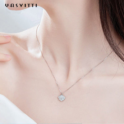 Kalung Rantai Klavikula Alami Mutiara Shell 925 Sterling Silver Necklace​