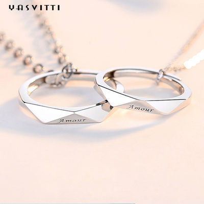 Kalung Cincin Cinta 2mm 33ft 0.14oz Stainless Steel Kalung Perak Padat