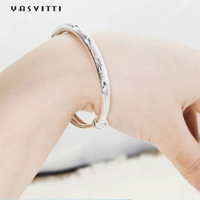 9.84in 0.16oz Sterling Silver Jewelry Bracelet Push Pull Womens Adjustable Bracelet