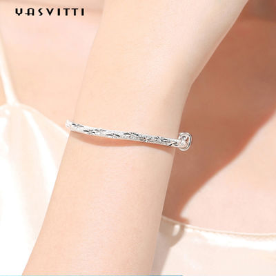 9.84in 0.16oz Sterling Silver Jewelry Bracelet Push Pull Womens Adjustable Bracelet