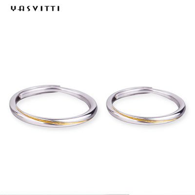 0.21cm 0.07oz Mobius Wedding Band S925 Sterling Silver Cincin Pasangan SGS