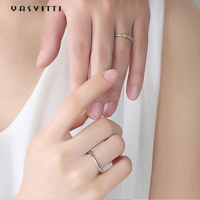 0.21cm 0.07oz Mobius Wedding Band S925 Sterling Silver Cincin Pasangan SGS
