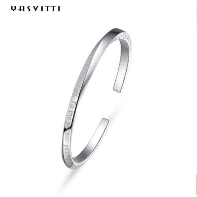 0.06m 4.5g Pasangan Manset Gelang Sterling Silver Bangle Gelang ODM
