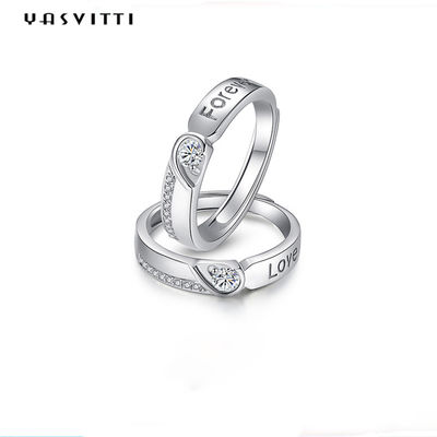 Cincin Berlian Zirkon Hypoallergenic 0.21cm 1.9g Cincin Pernikahan Pasangan
