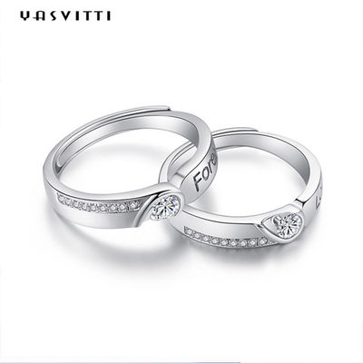 Cincin Berlian Zirkon Hypoallergenic 0.21cm 1.9g Cincin Pernikahan Pasangan