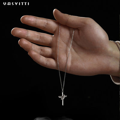 0.5M 1.92 Gram Sterling Silver Kalung Rantai 24k Nikel Gratis Cross Chain Necklace
