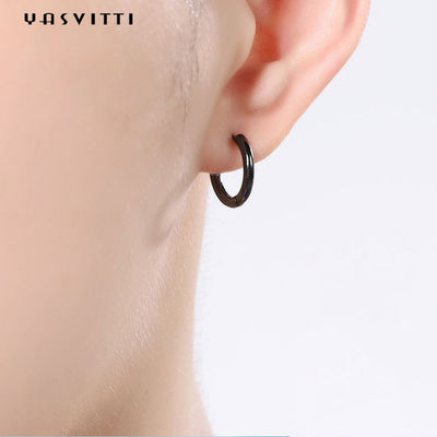 0.07oz 0.12cm Sterling Silver Jewelry Earrings 316L Mens Stainless Steel Hoop Earrings
