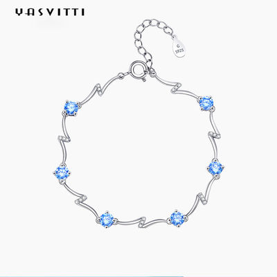 0.14oz 0.2m Sterling Silver Perhiasan Gelang Tunangan Gelang Bangle yang Dapat Disesuaikan SGS