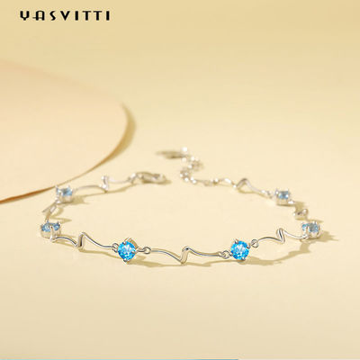 0.14oz 0.2m Sterling Silver Perhiasan Gelang Tunangan Gelang Bangle yang Dapat Disesuaikan SGS