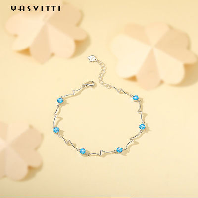 0.14oz 0.2m Sterling Silver Perhiasan Gelang Tunangan Gelang Bangle yang Dapat Disesuaikan SGS