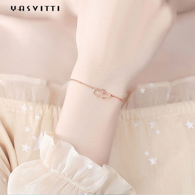 ODM 7.8in 304 SS Slider Gelang Perak 18k Rose Gold Gelang Hati Terbuka