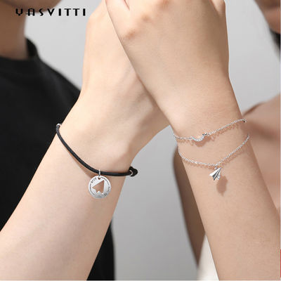 SGS 0.19oz Gelang Pesawat Kertas 9.5 Inch Sterling Silver Gelang ODM