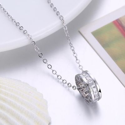 Sterling Silver 925 Berlian Kecil Cantik Pinggang Kalung Fashion Temperamen Rantai