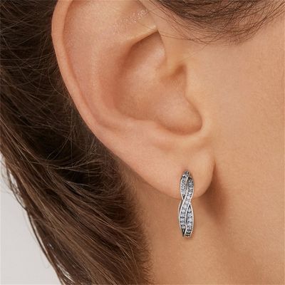 0.5in 1.7g Braided Hoop Earrings Twist Brincos Sterling Silver Studs Party ODM